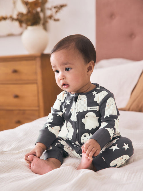 Glow In The Dark Two Way Zip Baby Sleepsuit (0mths-3yrs)
