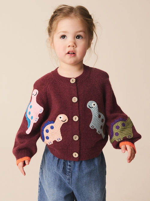Red Dino Cardigan (3mths-7yrs)