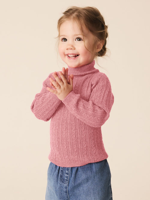 Pink Roll Neck Jumper (3mths-10yrs)