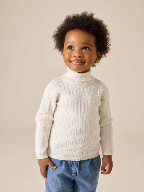 White Roll Neck Jumper (3mths-10yrs)