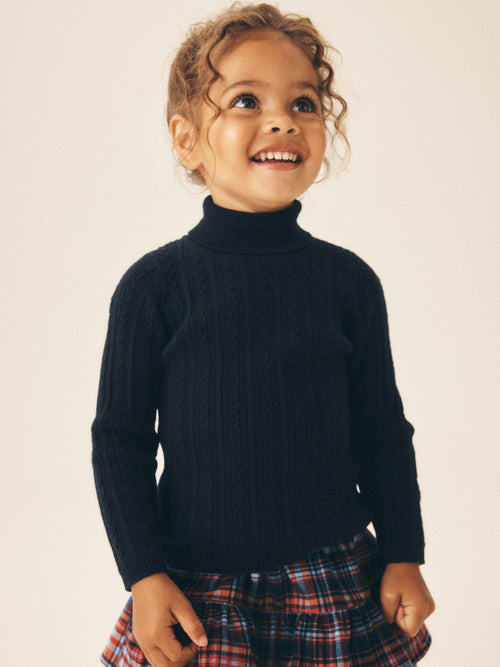 Navy Roll Neck Jumper (3mths-10yrs)