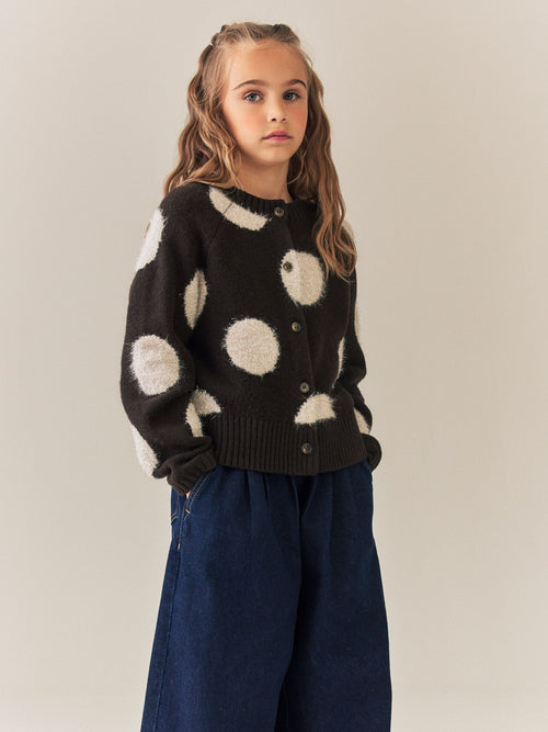Brown Spot Tinsel Cardigan (3-16yrs)