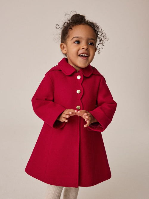 Red Hooded Coat With Wool (3mths-10yrs)