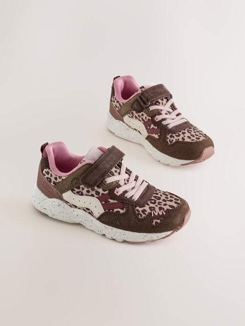 Animal Print Standard Fit (F) Lace-Up Colourblock Trainers