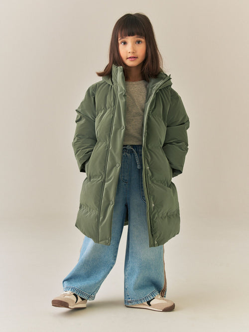 Khaki Green Waterproof Faux Fur Lined Padded Coat (3-16yrs)