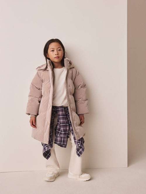 Light Pink Waterproof Faux Fur Lined Padded Coat (3-16yrs)