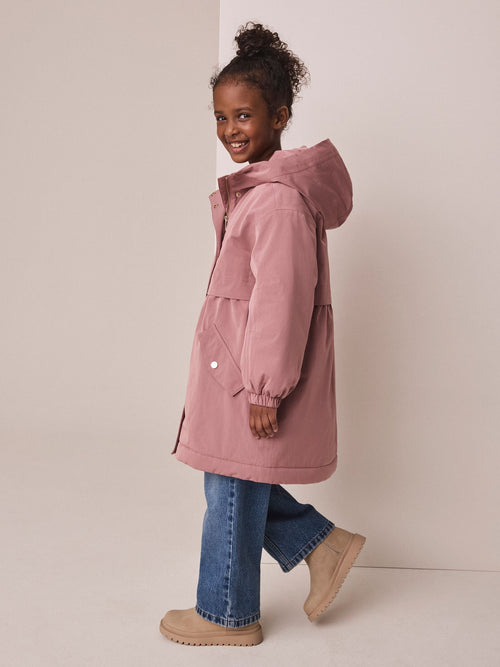 Pink Waterproof Padded Rain Coat (3-16yrs)