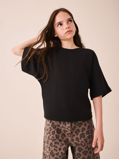 Black Supersoft Fitted Waist T-Shirt (3-16yrs)