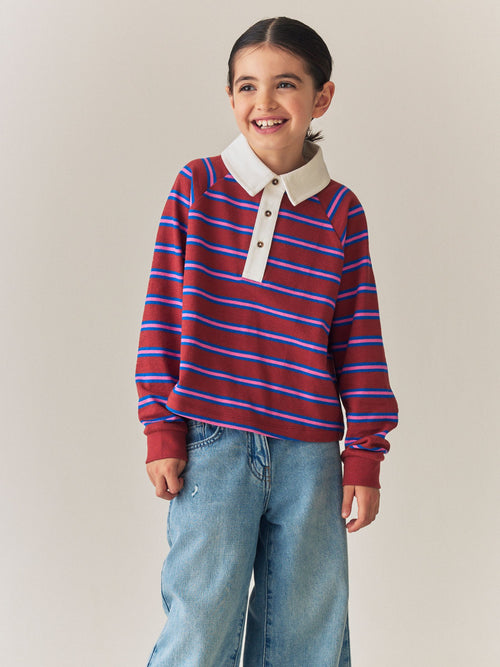 Brown Long Sleeve Rugby Top (3-16yrs)