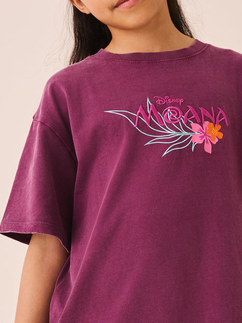 Purple Disney Moana Oversized Graphic T-Shirt (3-16yrs)