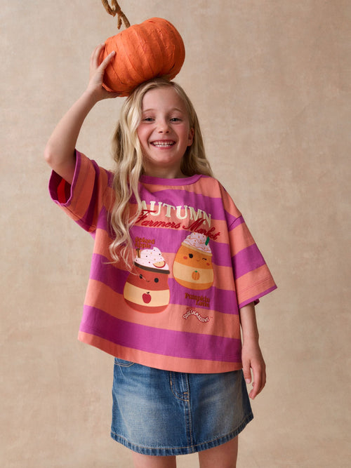 Orange Stripe Squishmallows Oversized Boxy T-Shirt (5-12yrs)
