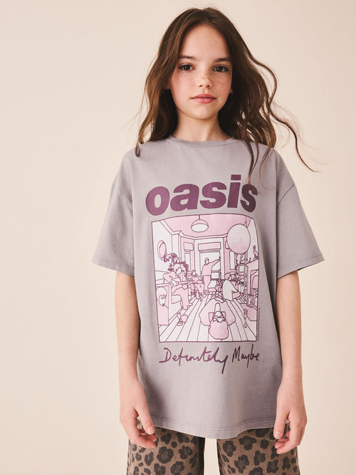 Charcoal Grey Oasis Oversized Graphic T-Shirt (3-16yrs)