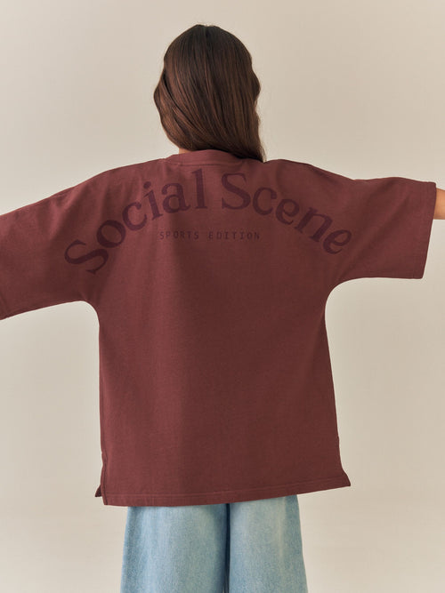Brown Oversized Graphic T-Shirt (3-16yrs)