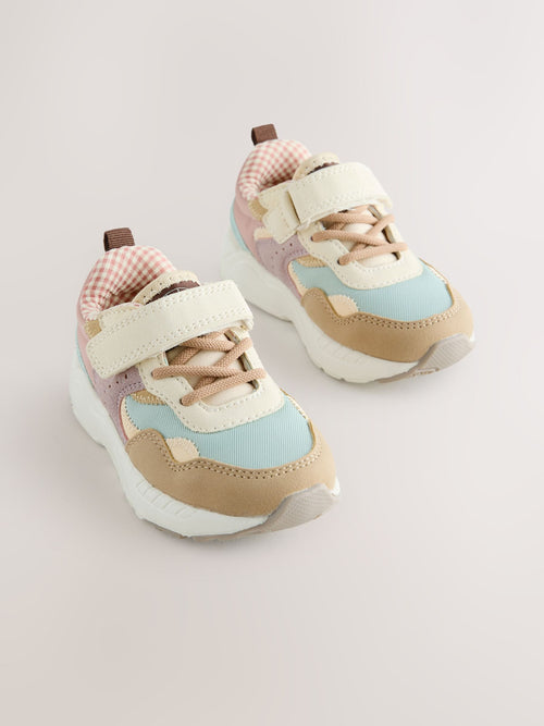 Multi Neutral Standard Fit (F) Elastic Lace Touch Fasten Trainers
