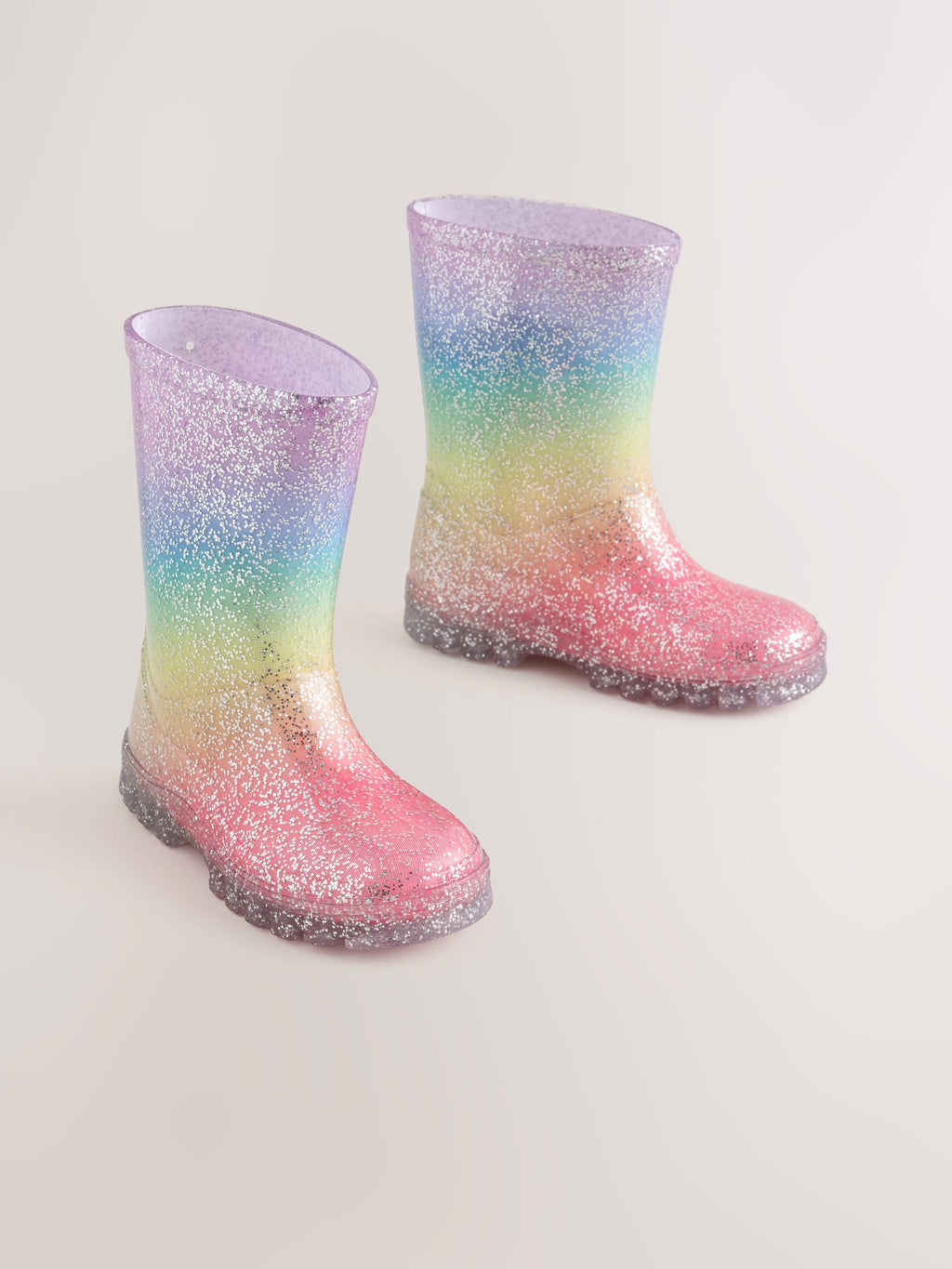Multi Rainbow Glitter Wellies