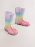 Multi Rainbow Glitter Wellies