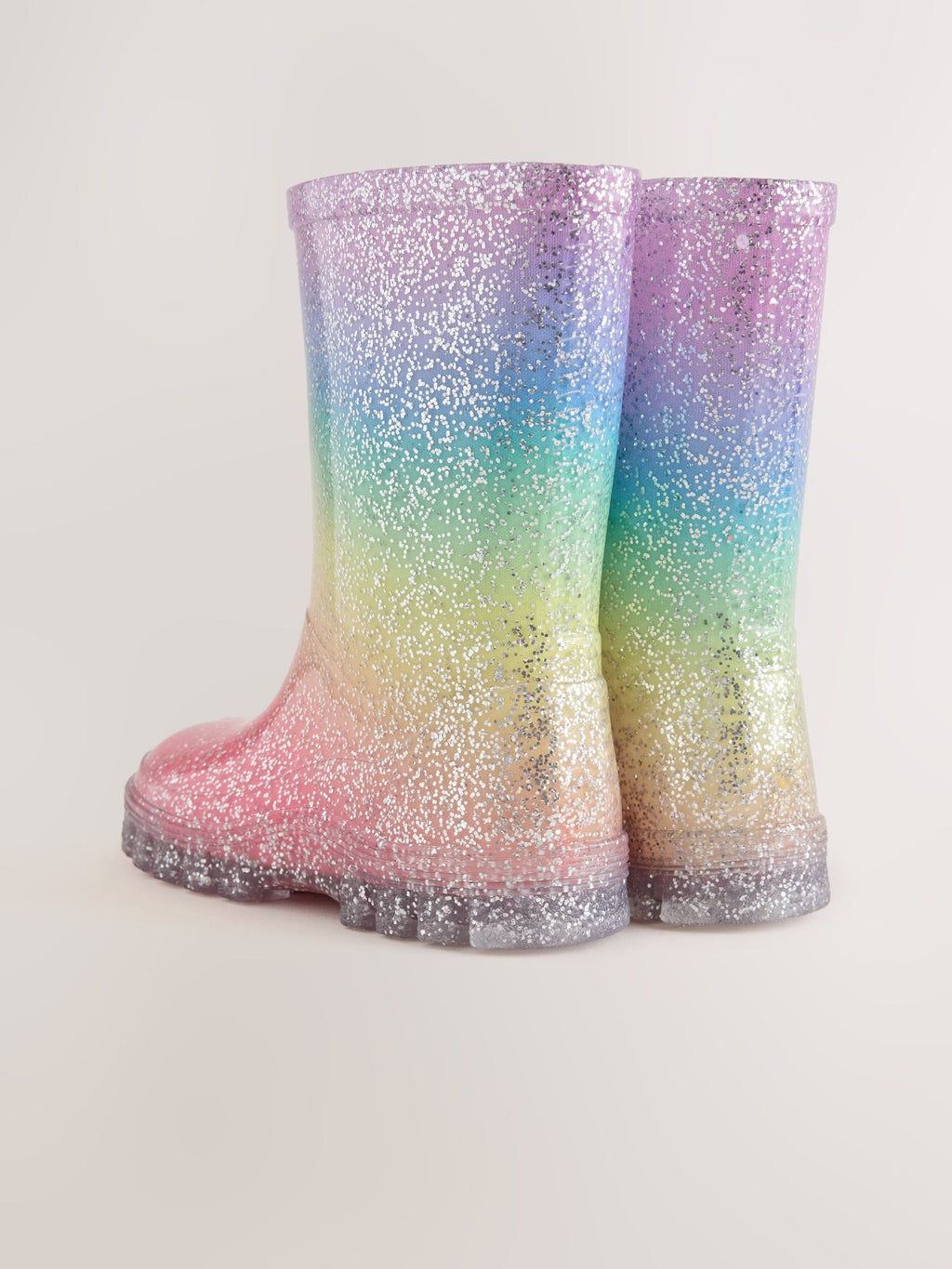 Multi Rainbow Glitter Wellies