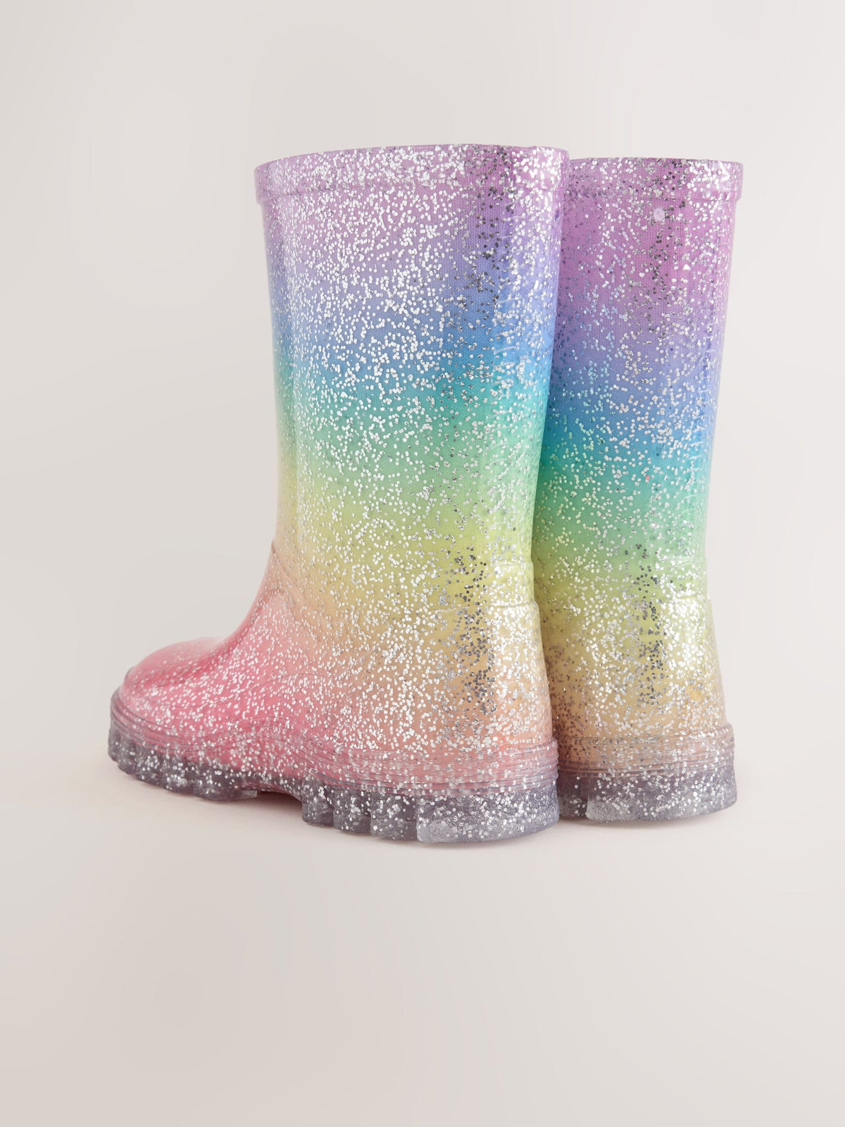 Multi Rainbow Glitter Wellies