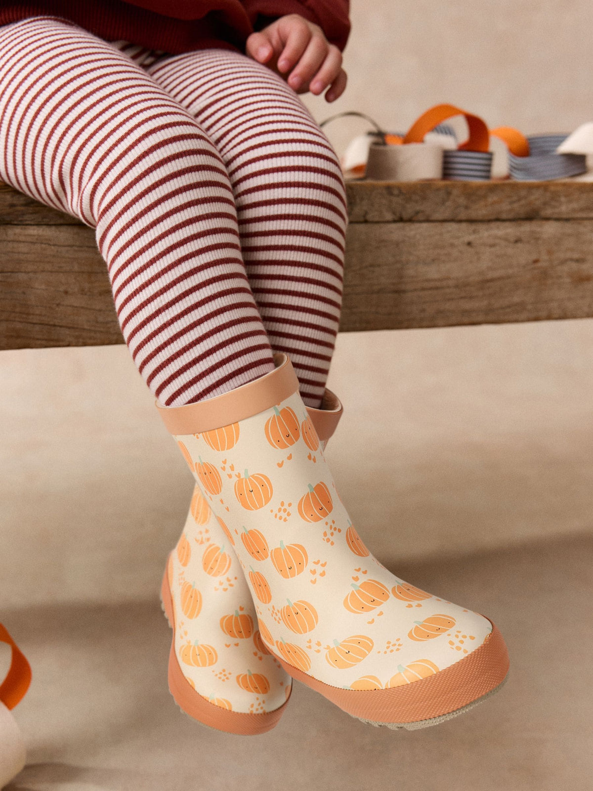 Orange Pumpkin Wellies