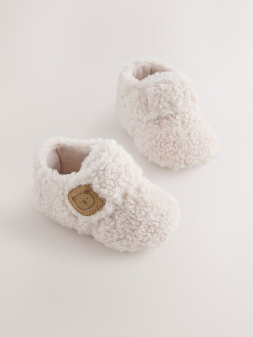 Cream Baby Cosy Touch Fasten Slippers (0-24mths)