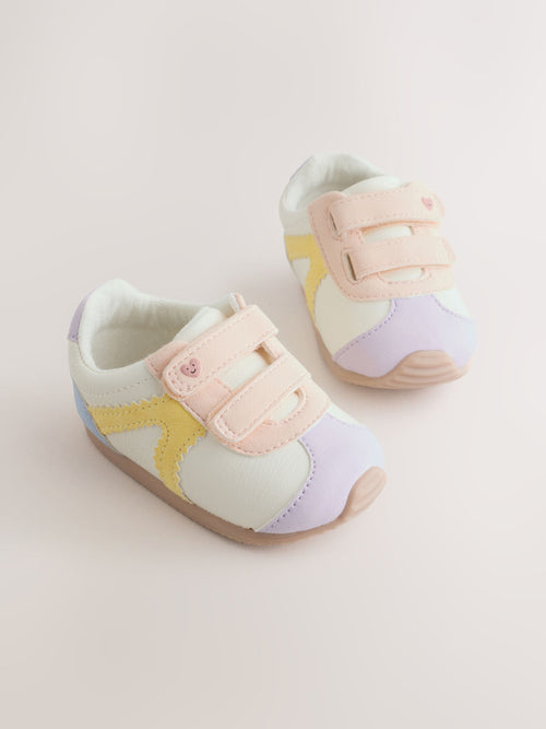 Multi Pastel Baby Touch Fastening Trainers