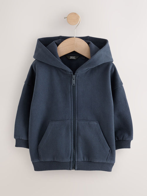 Navy Soft Touch Zip Up Hoodie (3mths-7yrs)