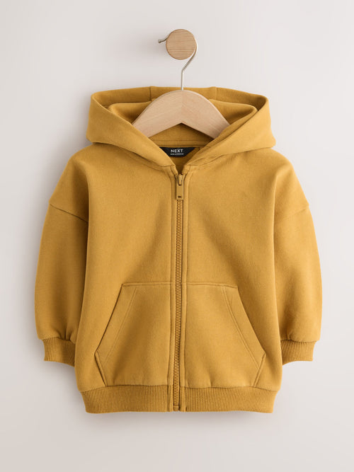 Yellow Soft Touch Zip Up Hoodie (3mths-7yrs)