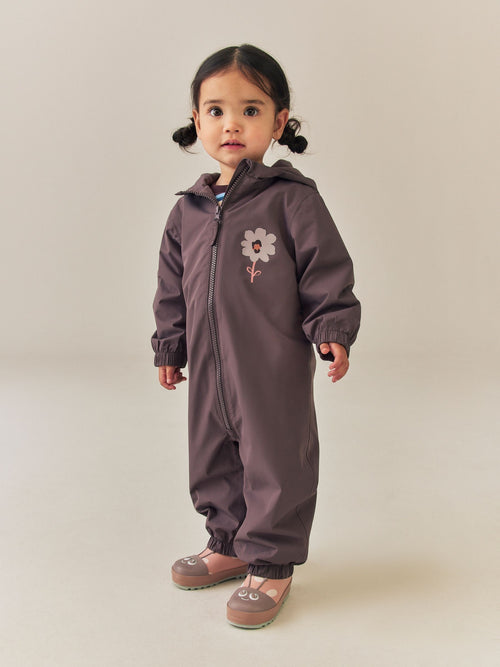 Mauve Waterproof Fleece Lined Puddlesuit (3mths-7yrs)