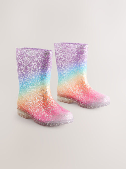 Rainbow Glitter Wellies