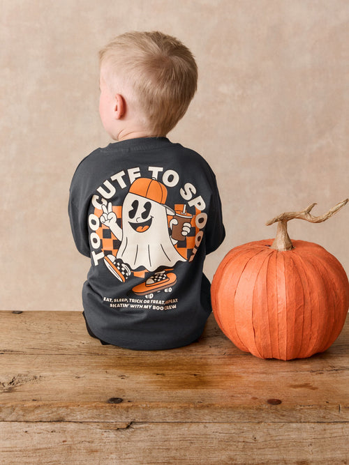Black Glow in the Dark Long Sleeve Halloween T-Shirt (3mths-7yrs)