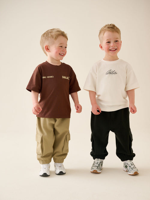 Brown/Cream T-Shirt & Joggers Set 4 Peice (3mths-7yrs)