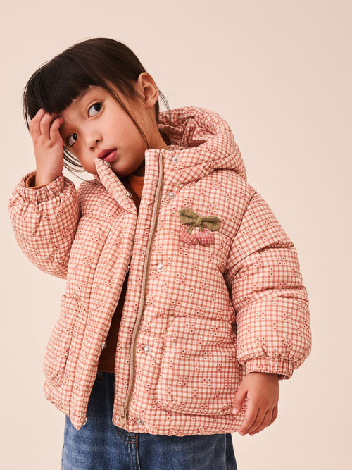 Red Gingham Shower Resistant Padded Coat (3mths-7yrs)