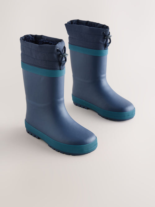 Navy Adjustable Cuff Wellies