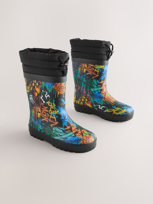 Multi Graffiti Adjustable Cuff Wellies