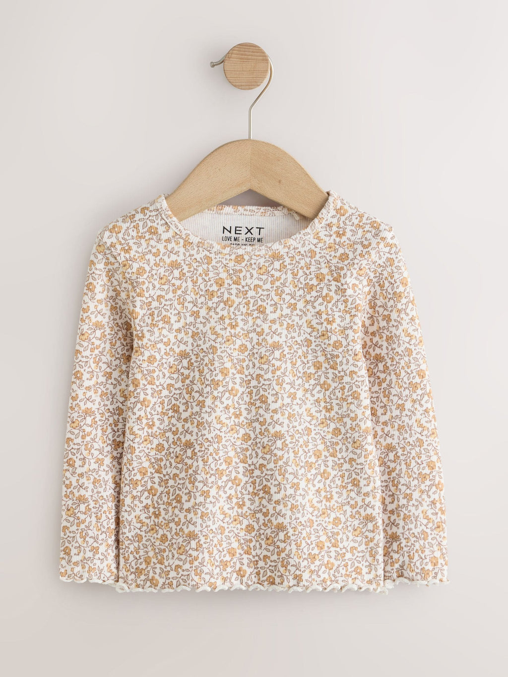 Brown/Cream Horse Long Sleeve Ribbed Tops 5 Pack (3mths-7yrs)