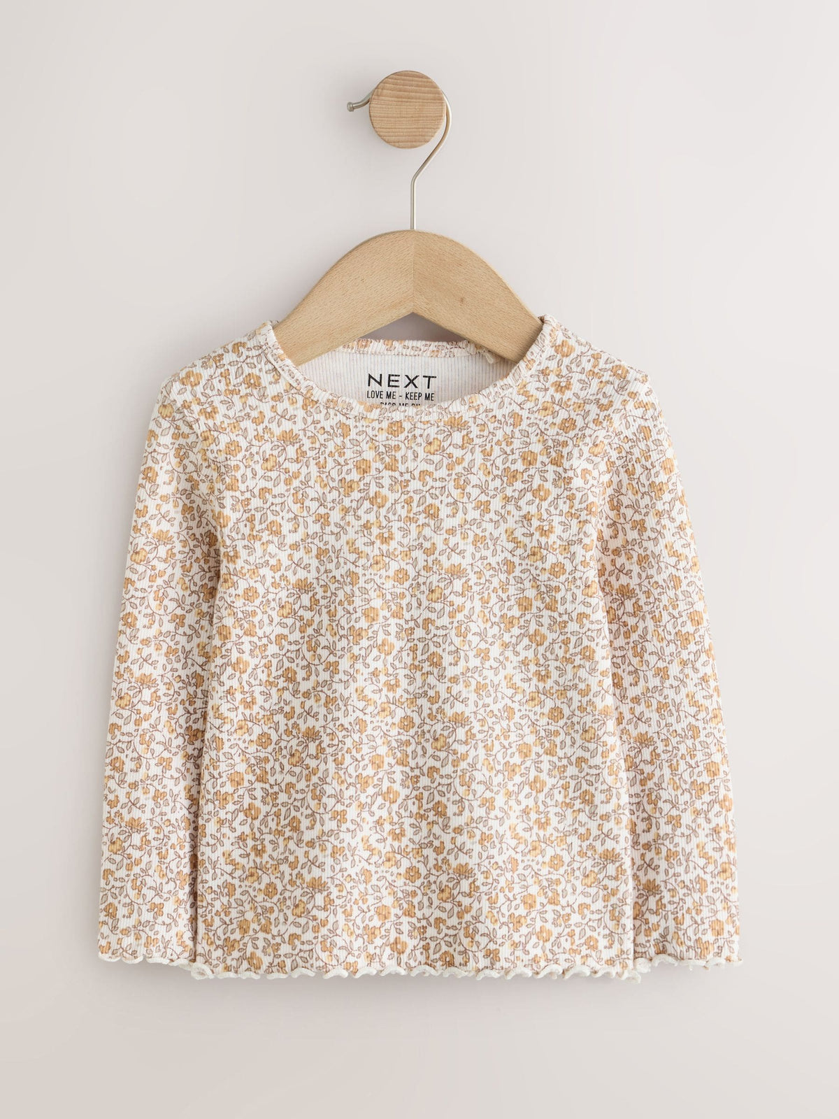 Brown/Cream Horse Long Sleeve Ribbed Tops 5 Pack (3mths-7yrs)