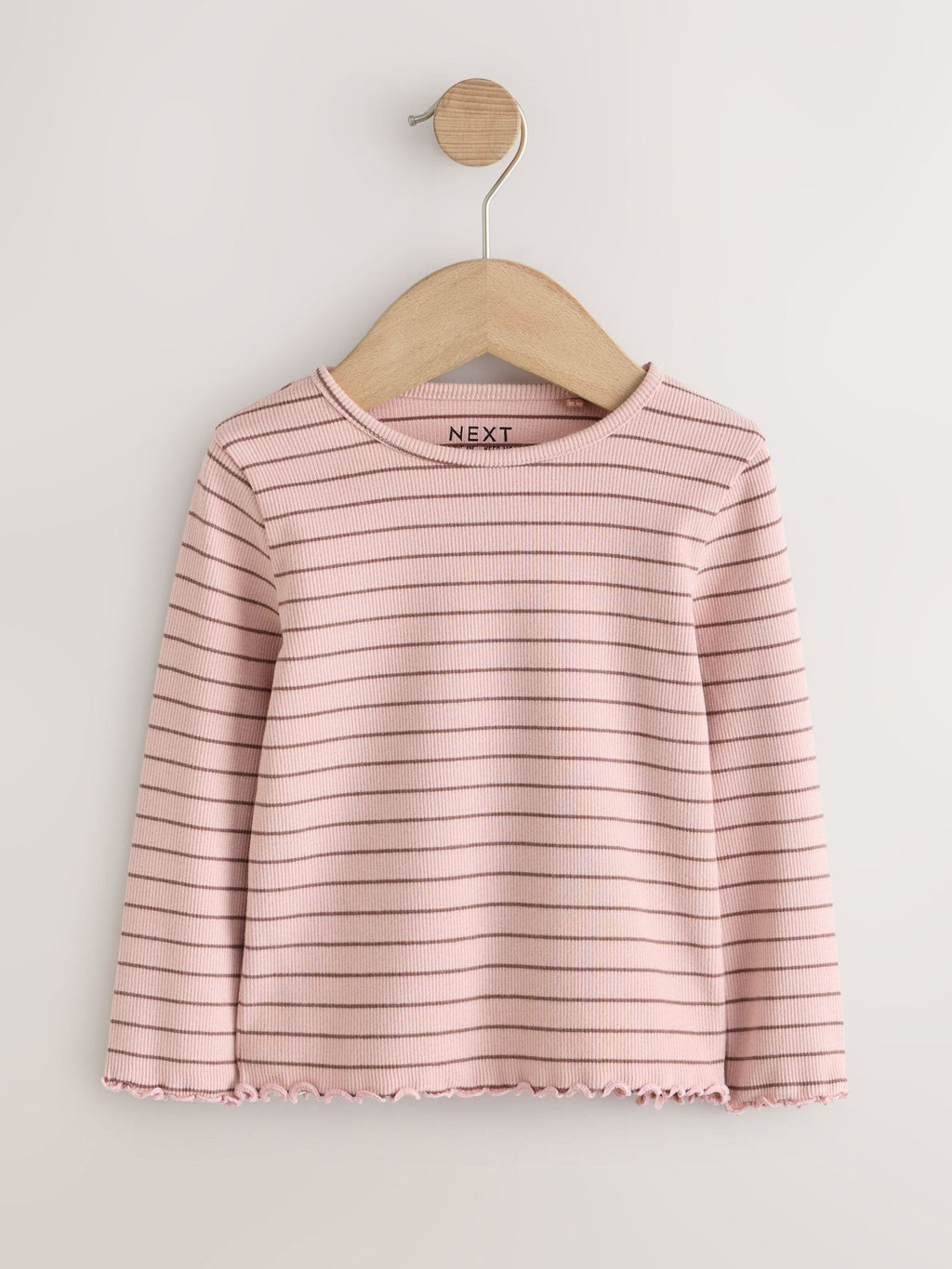 Brown/Cream Horse Long Sleeve Ribbed Tops 5 Pack (3mths-7yrs)