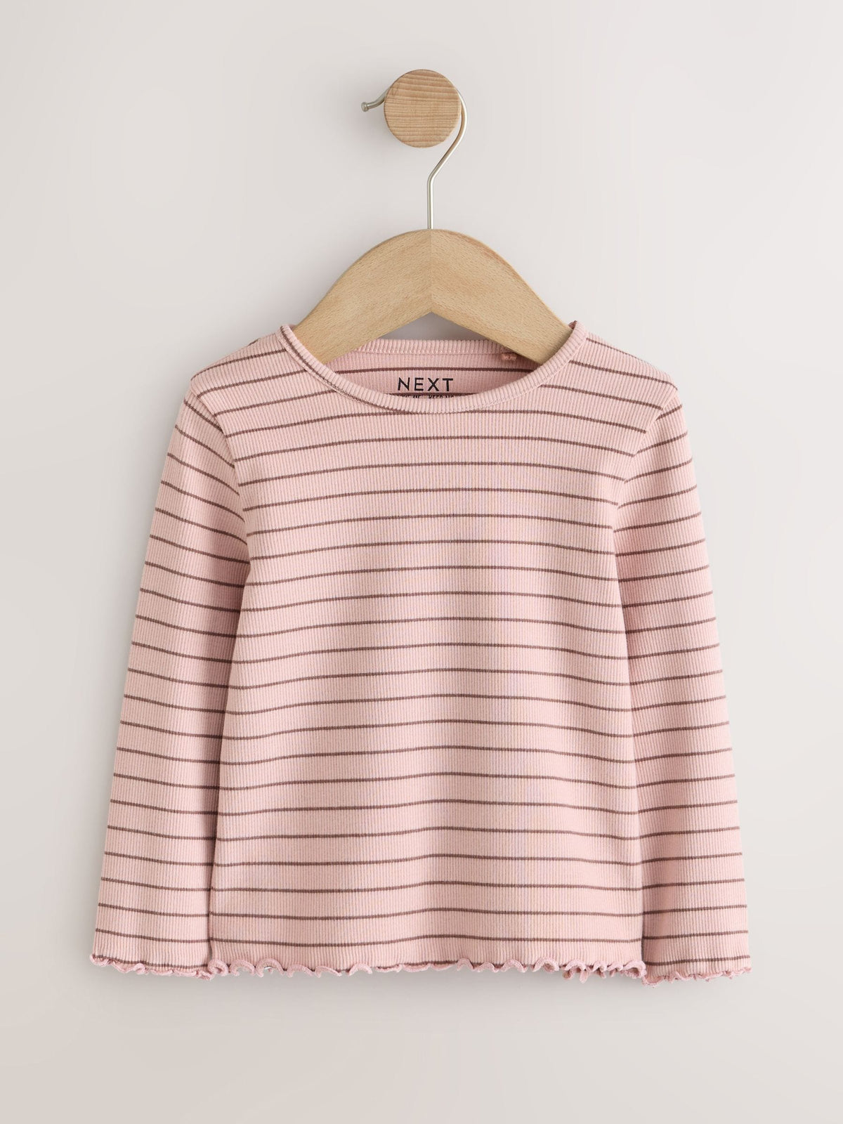 Brown/Cream Horse Long Sleeve Ribbed Tops 5 Pack (3mths-7yrs)