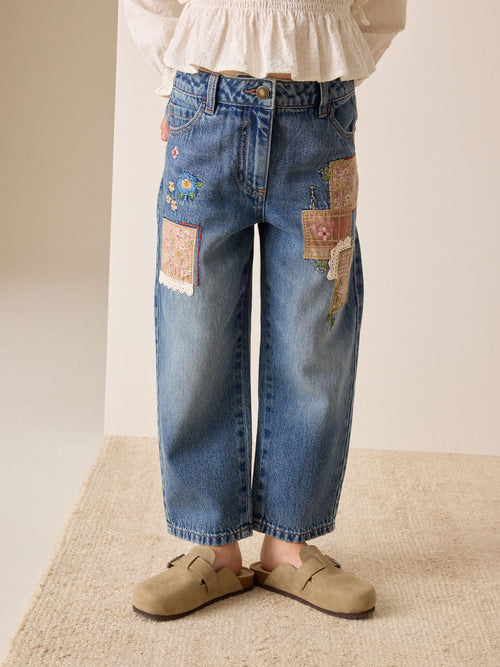 Patchwork Embroidered Straight Leg Jeans (3-16yrs)