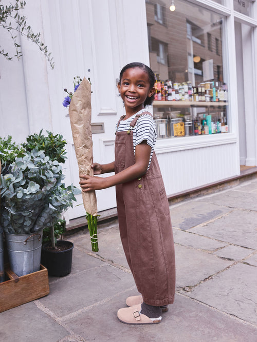 Chocolate Brown Denim Dungarees (3-16yrs)