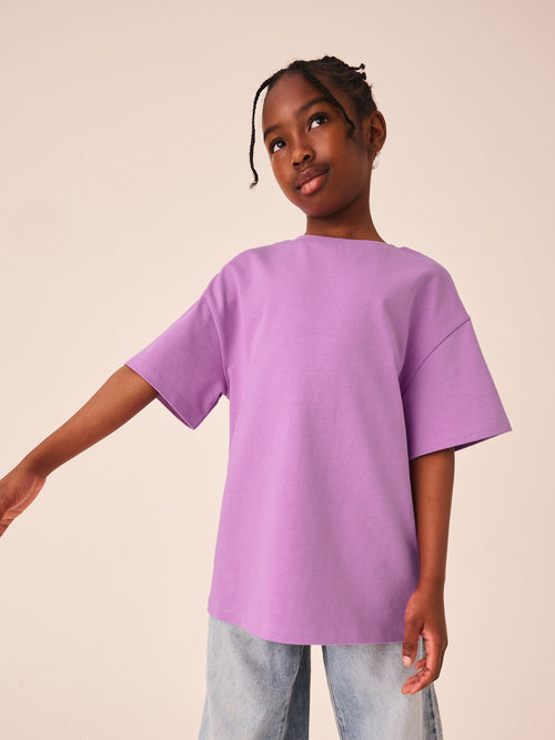 Lilac Purple Oversized Heavyweight T-Shirt (3-16yrs)