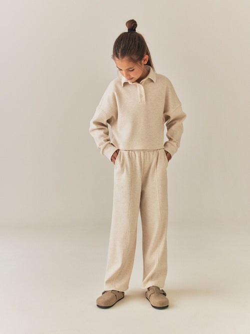 Oatmeal Rugby Wide Leg Set (3-16yrs)