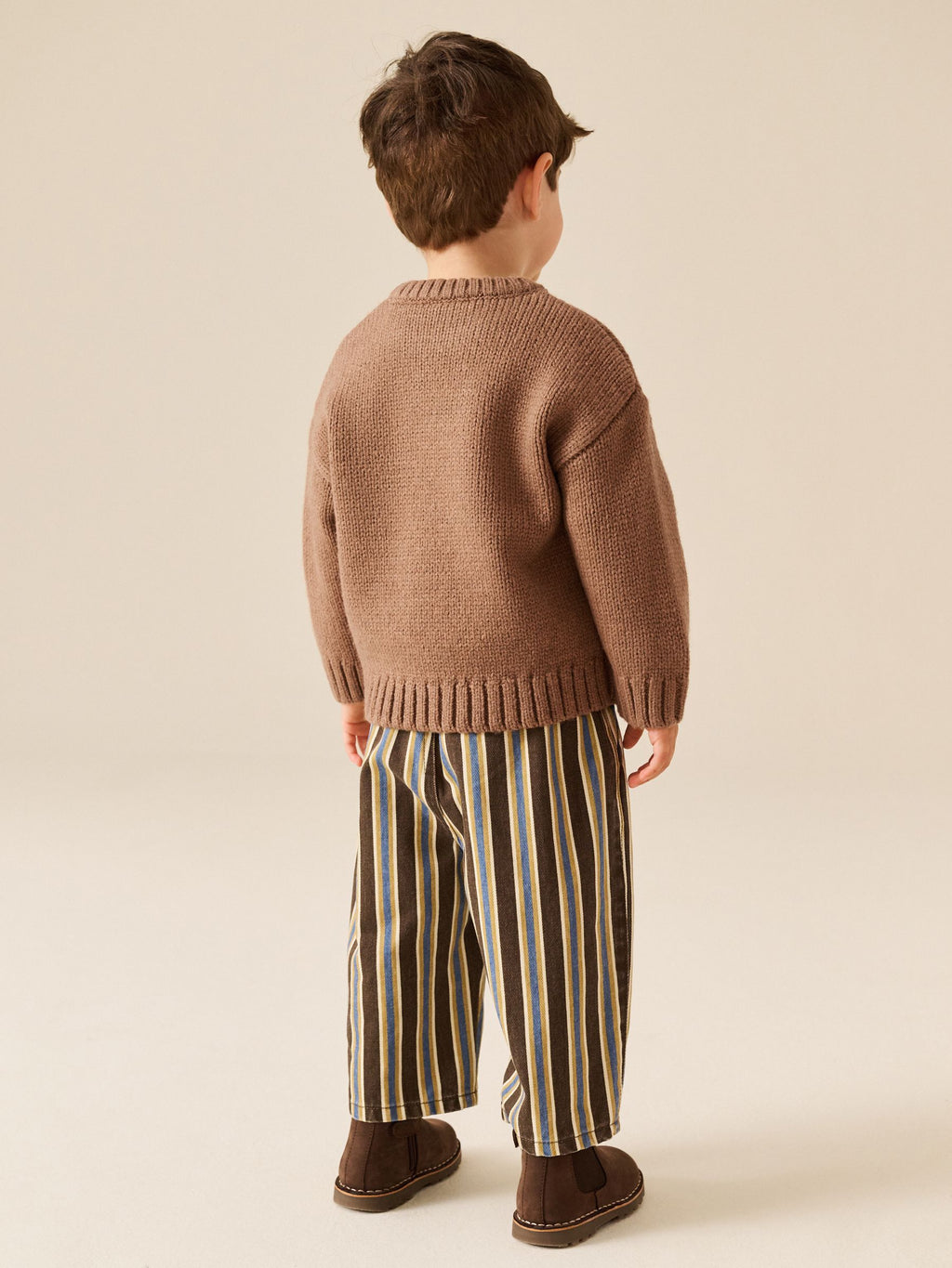 Chocolate Brown Dog Character Knitted Crew Neck Jumper (3mths-7yrs)