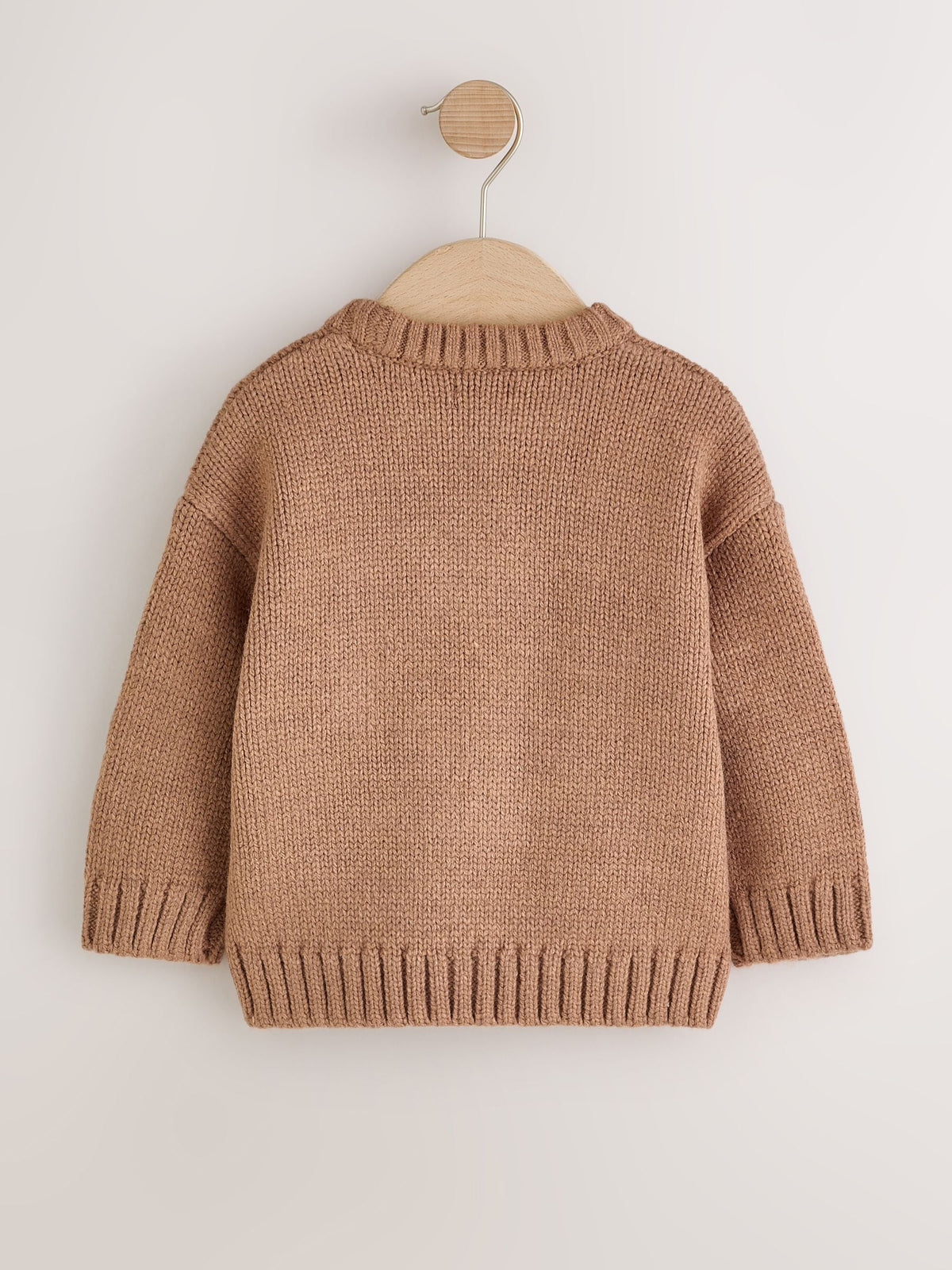 Chocolate Brown Dog Character Knitted Crew Neck Jumper (3mths-7yrs)