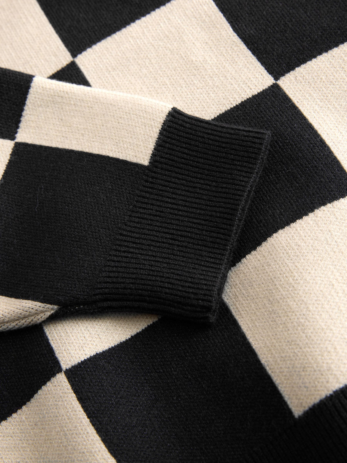 Monochrome Checkerboard Knitted Crew Neck Jumper (3mths-7yrs)