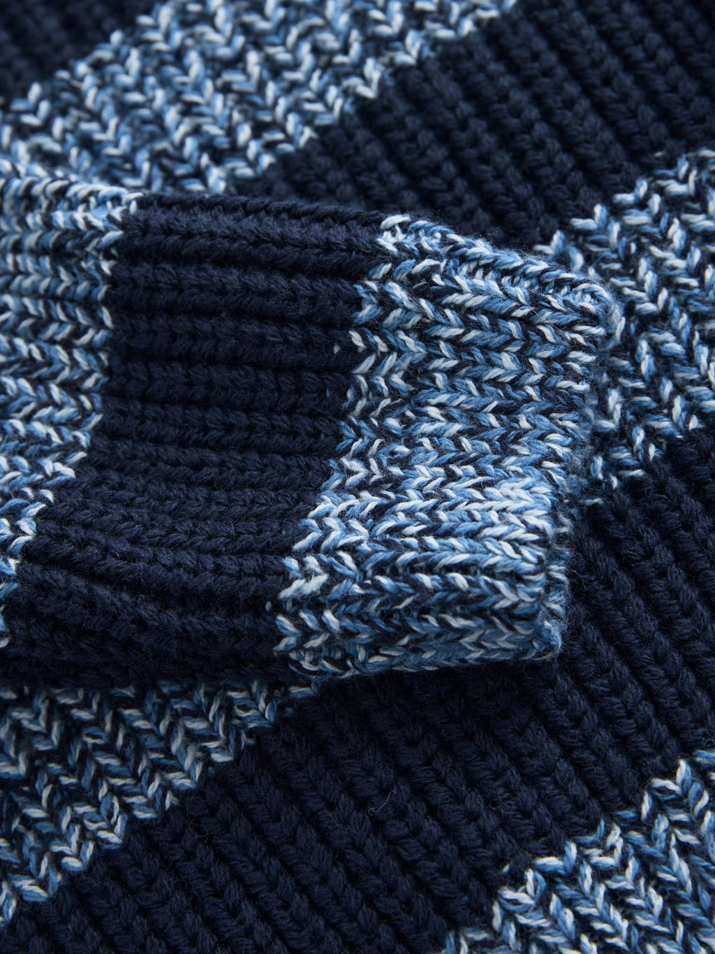 Blue/Navy Stripe Knitted Crew Neck Jumper (3mths-7yrs)