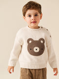 Neutral Bear Character Knitted Crew Neck Jumper (3mths-7yrs)