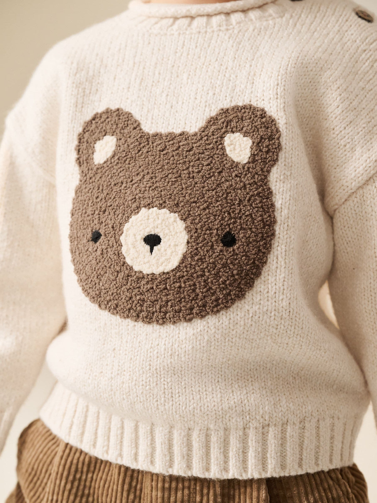 Neutral Bear Character Knitted Crew Neck Jumper (3mths-7yrs)