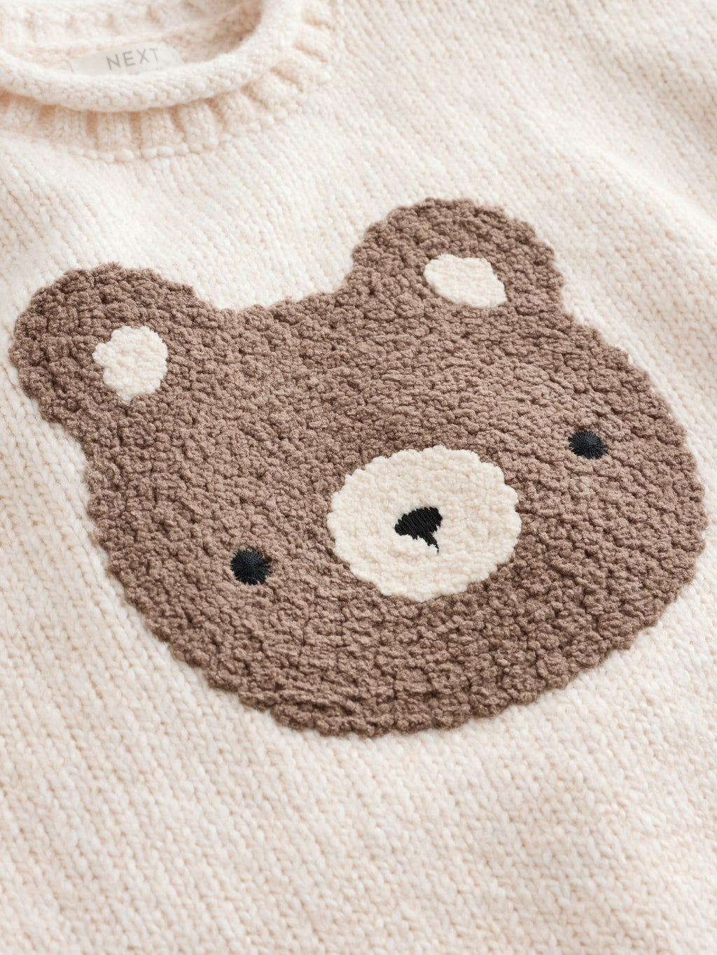 Neutral Bear Character Knitted Crew Neck Jumper (3mths-7yrs)
