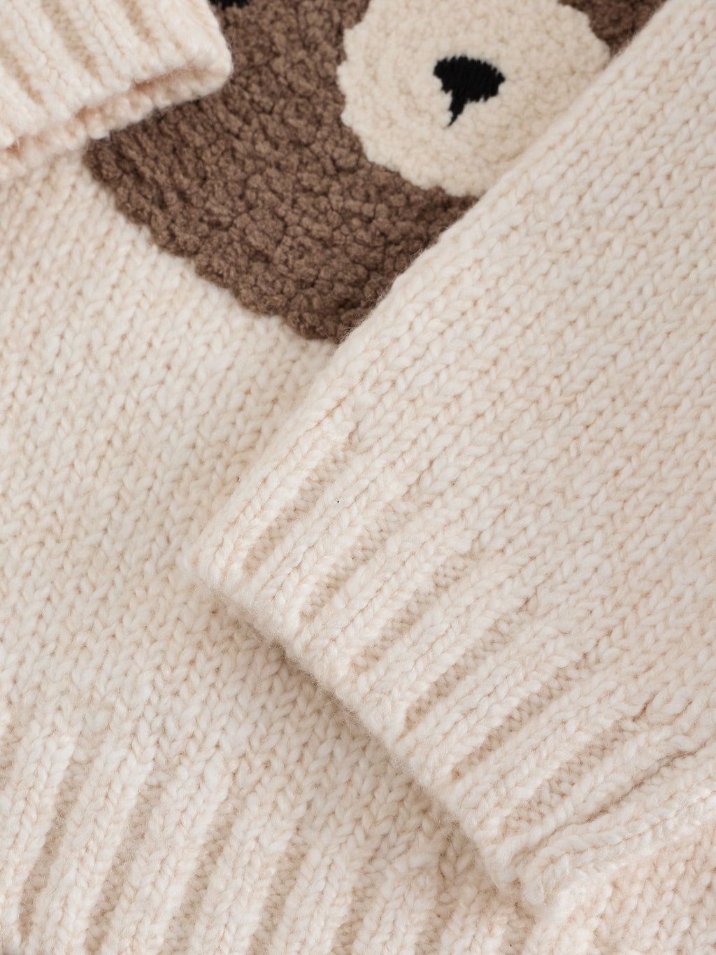Neutral Bear Character Knitted Crew Neck Jumper (3mths-7yrs)